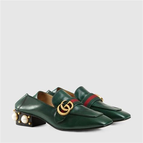 Gucci Women Leather Mid Heel Loafer 423559dkhc03060