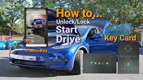 2021 Tesla Model Y How To Start Unlock Lock And Drive Phone Vs Key