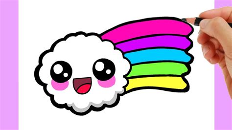Then draw the front part of the unicorn's neck so that it is slanted. HOW TO DRAW A RAINBOW CLOUD UNICORN KAWAII EASY STEP BY ...