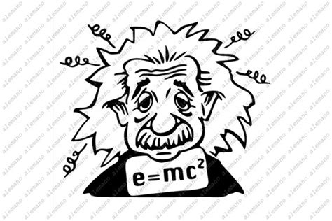 Albert Einstein Svg File Einstein Clipart Albert Einstein Etsy