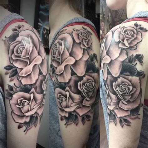 Black And White Rose Tattoo Sleeve ~ Tattoos Rose Sleeve Tattoo Half Bob Price Done Man Choose