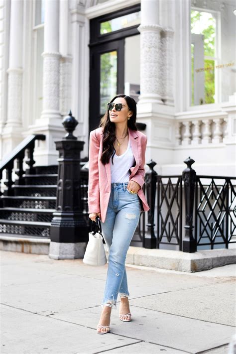Pink Silk Blazer Outfit A Blog By With Love From Kat In Blazer