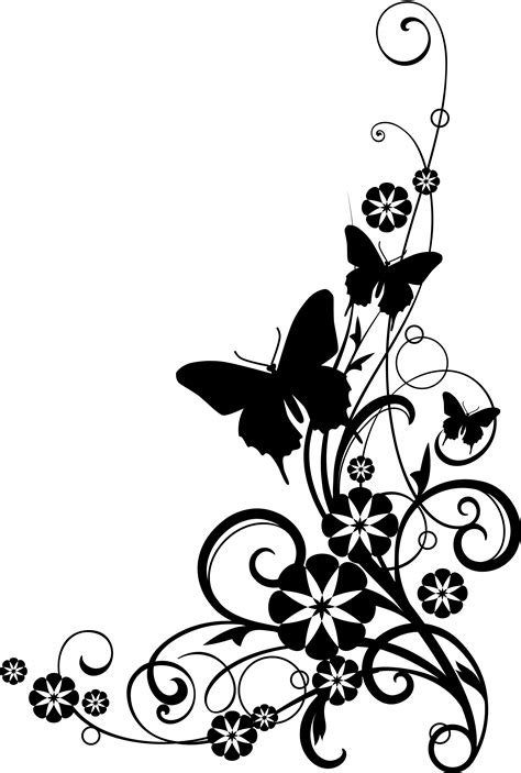 Flower Black And White Png Flower Black And White Transparent