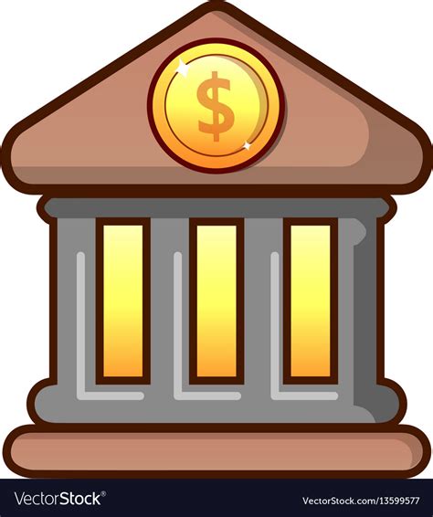 Bank Icon Flat Style Royalty Free Vector Image