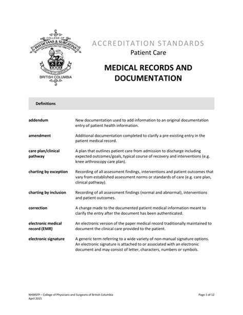 Medical Records And Documentation