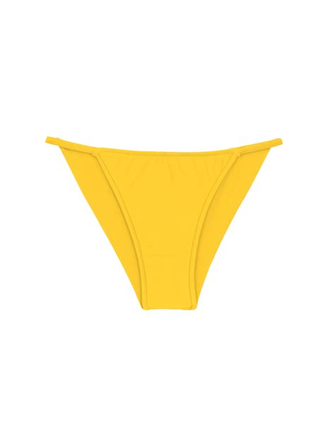 Yellow Cheeky Brazilian Bikini Bottom With Slim Sides Bottom Uv Melon