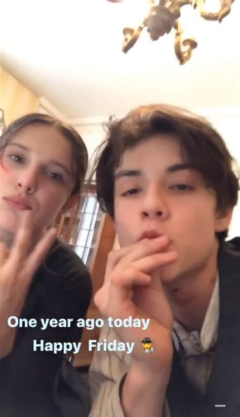 Louis Partridge With Millie Bobby Brown