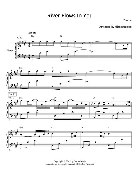 The virtual piano music sheets use plain english alphabet and. River Flows in You | Sheet Music Direct
