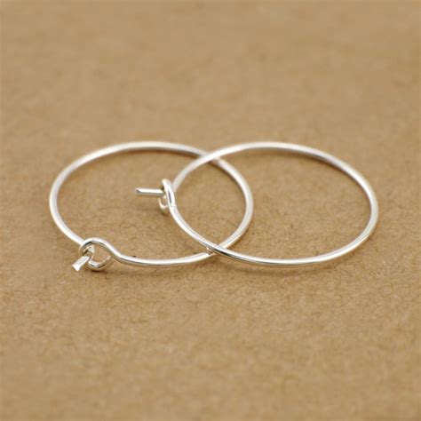 Pair Sterling Silver Ear Hoop Wire Earrings Findings Diy Jewelry