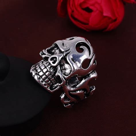 Cool Big Punk Skull Rings For Men Stainless Steel Unique Personality