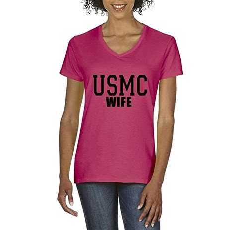 Artix Usmc Wife Proud Marine Corps Women V Neck T Shirt Tee