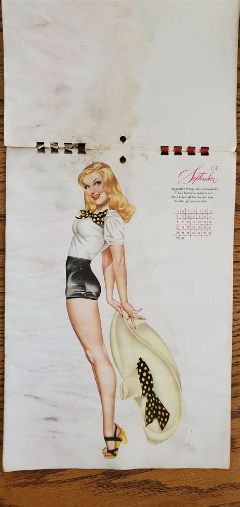 1940s Varga Pin Up Calendar Girls Wwii 1946 Esquire Etsy 日本