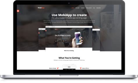 Mobiapp Responsive Mobile App Landing Page Template Preview