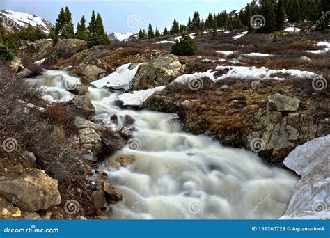 White Water River In Mountains Near Independence Pass Stock Photo