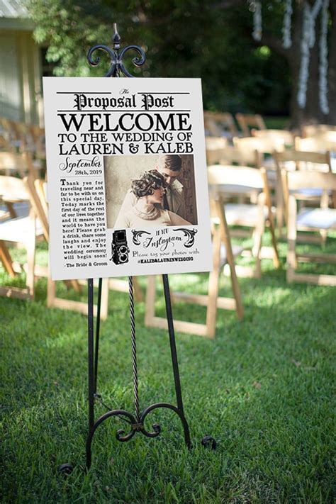 Custom Vintage Newspaper Style Wedding Welcome Sign