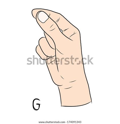 Sign Language Alphabetthe Letter G Stock Vector Royalty Free