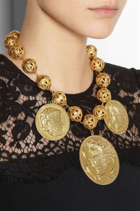 Dolce And Gabbana Gold Tone Coin Necklace Net A Portercom