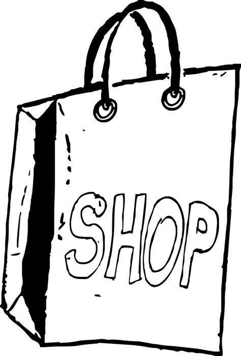 Shopping Black And White Clipart