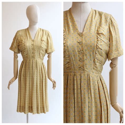 Vintage 1940s Dress Vintage 1940s Silk Dress Etsy