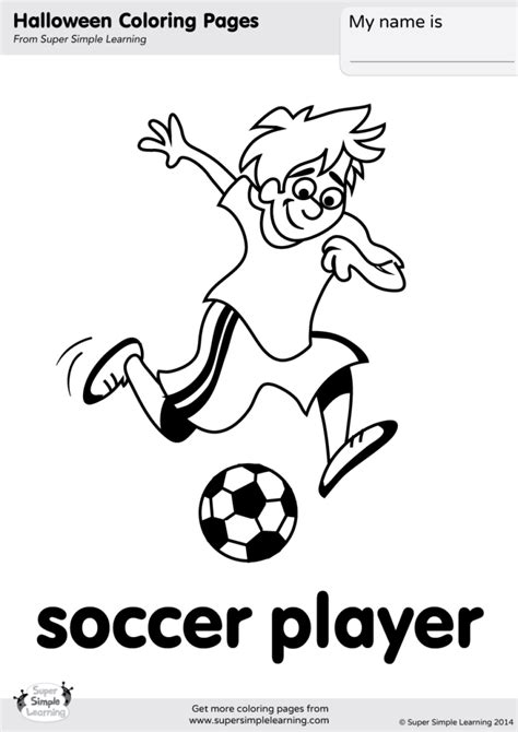 soccer player coloring page super simple