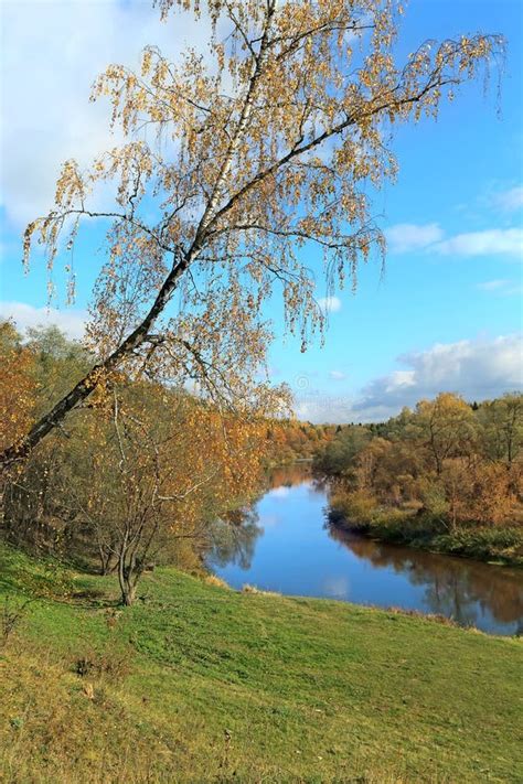 Beautiful Autumn Landscape With River Stock Image Image Of Scenic