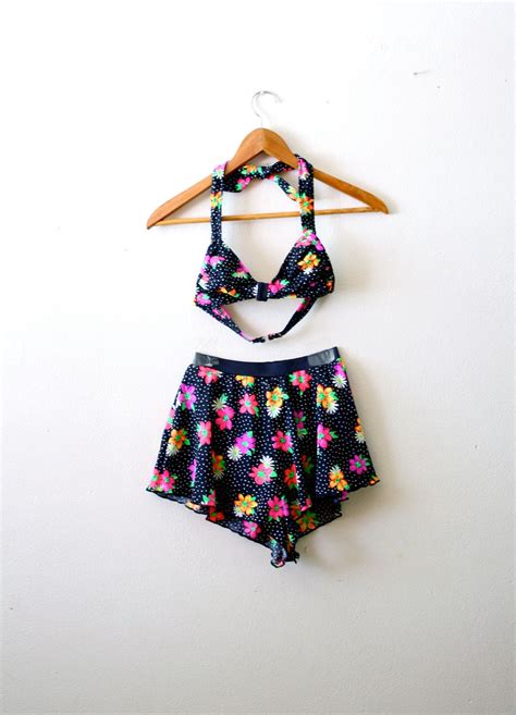 Wish Full Summer Thinking Vintage Floral Two Piece Swimsuit Via Etsy
