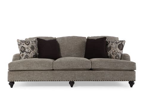 Low Profile Nailhead Accented 93 Sofa In Gray Mathis Brothers Furniture