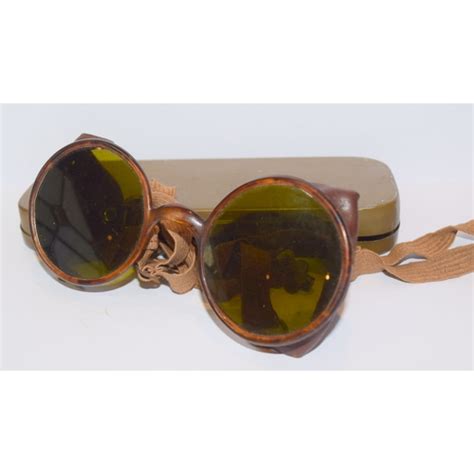 Ww2 German Tank Commander S Goggles Sunglasses With Original Band And Case Taken From German Tank B