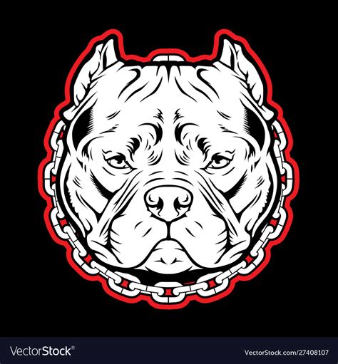Pitbull Chain Dog Logo Mascot Royalty Free Vector Image