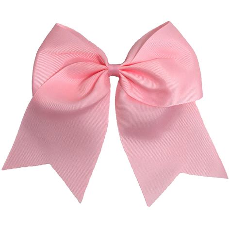 Light Pink Cheer Bow For Girls Large Hair Bows With Ponytail Holder Ri