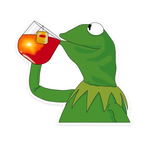 Kermit Sipping Tea Choose Sticker Or Magnet Sammy Gorin Llc
