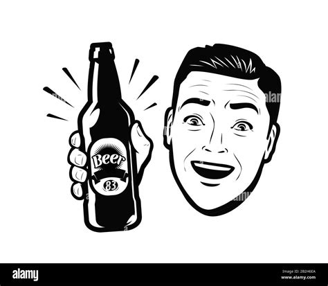 Happy Drunk Man Bottle Booze Stock Vector Images Alamy