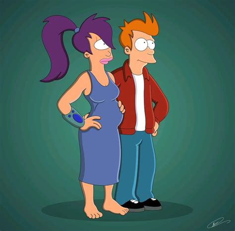 Fry Pregnant Leela Futurama Futurama Couple Cartoon Main Characters