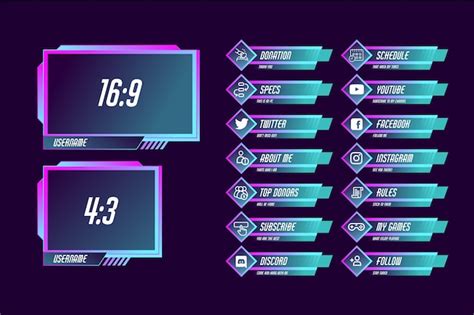 Neon Twitch Panels Streaming Twitch Panel Package Twitch Png Panels Set