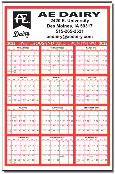 Year At A Glance Calendar Calendar Company