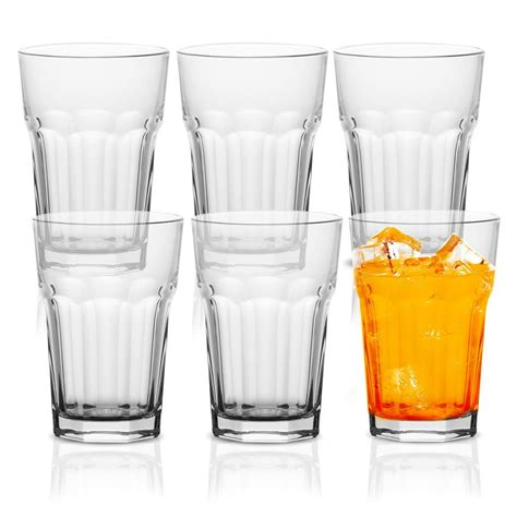 Vikko 14 Ounce Drinking Glasses Thick And Durable Kitchen Glasses Large Dishwasher Safe Glass