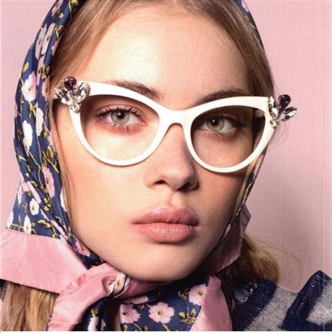 women new trendy luxury rhinestone cat eye eyewear frames optical eyeglasses computer glasses
