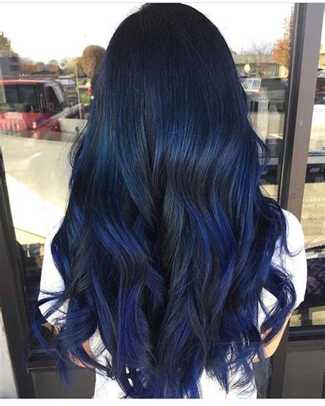 Blue Black Hair Color Ideas Best Blue Highlights In Black