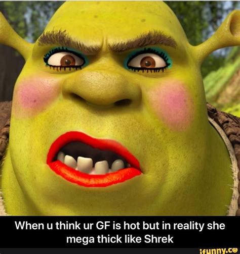 when u think ur gf is hot but in reality she mega thick like shrek when u think ur gf is hot