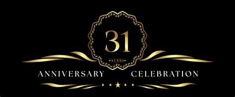 Celebración Del Aniversario De 31 Años Con Marco Decorativo Dorado