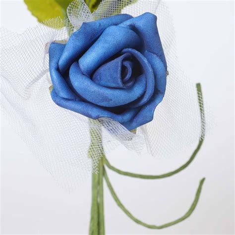 72 X Special Edition Tres Beau Silk Roses Royal Blue Efavormart