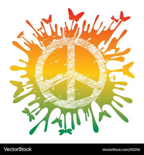 Artistic Hippie Peace Royalty Free Vector Image