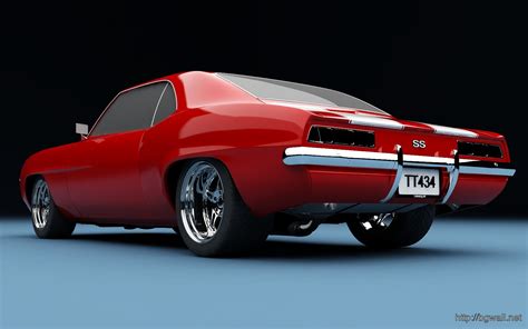 Red Camaro 1969 Muscle Carwallpaper Background Wallpaper Hd