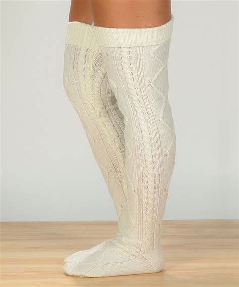 Ivory Cable Knit Over The Knee Socks Over The Knee Socks Cable Knit Socks Over The Knee