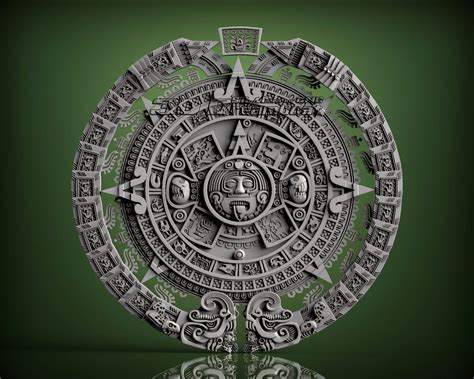 Aztec Calendar 3d Stl Model For Cnc Router Artcam Vetric Etsy