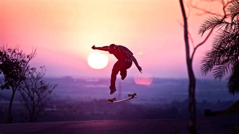 Download Aesthetic Skater Boy Silhouette Wallpaper