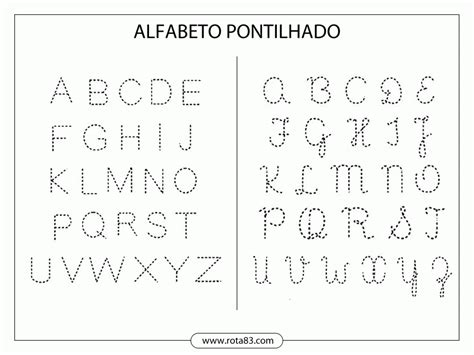 Educação infantil Formas alfabeto e numerais pontilhados Rota