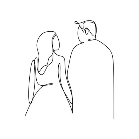 One Line Drawing Couple