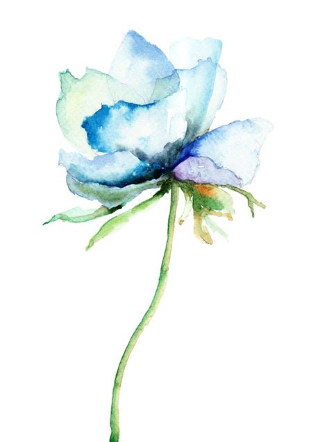 Easy To Practice And Fun Watercolor Painting Techniques Blue Flower Painting Watercolor