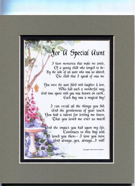 Aunt Poem Special Aunt Aunt Gift Aunt Present Aunts Etsy